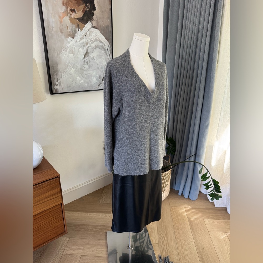 Gray V-Neck Sweater by Vince